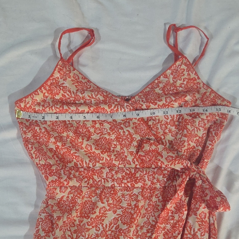 Band of The Free Dress Multi Tiered Floral Faux Wrap Babydoll Mini - Picture 6 of 7